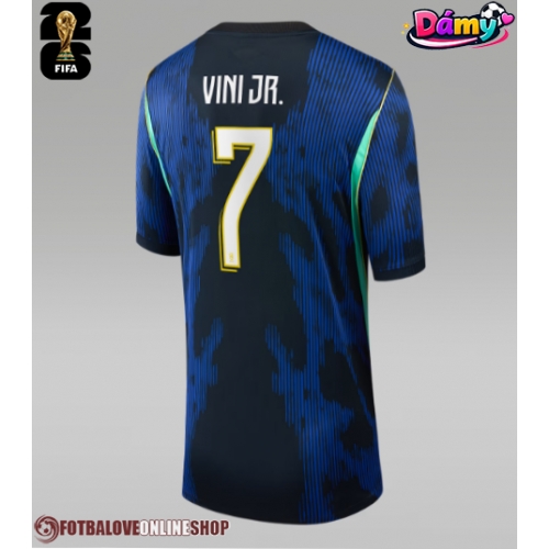 Brazílie Vinicius Junior #7 Venkovní Dres pro Dámy MS 2026 Krátkým Rukávem