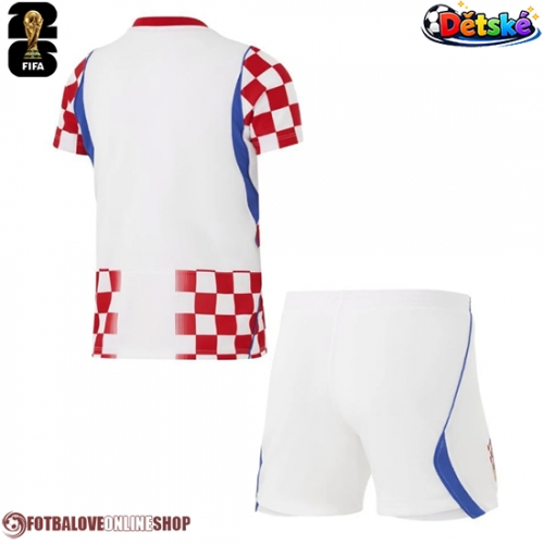Chorvatsko Domácí dres komplet pro Děti MS 2026 Krátkým Rukávem (+ Krátké kalhoty)