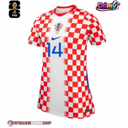 Chorvatsko Ivan Perisic #14 Domácí Dres pro Dámy MS 2026 Krátkým Rukávem