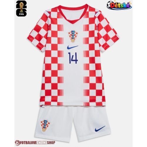 Chorvatsko Ivan Perisic #14 Domácí dres komplet pro Děti MS 2026 Krátkým Rukávem (+ Krátké kalhoty)