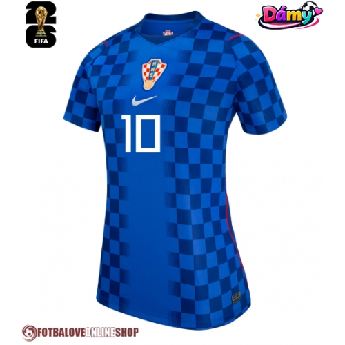 Chorvatsko Luka Modric #10 Venkovní Dres pro Dámy MS 2026 Krátkým Rukávem