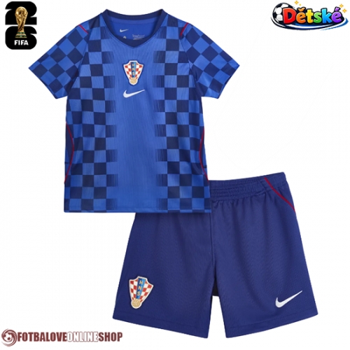 Chorvatsko Venkovní dres komplet pro Děti MS 2026 Krátkým Rukávem (+ Krátké kalhoty)