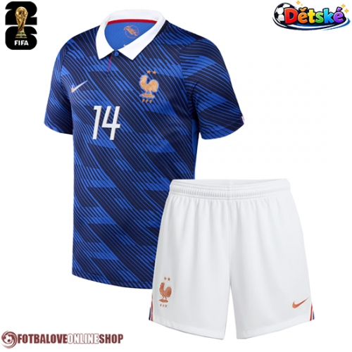 Francie Adrien Rabiot #14 Domácí dres komplet pro Děti MS 2026 Krátkým Rukávem (+ Krátké kalhoty)