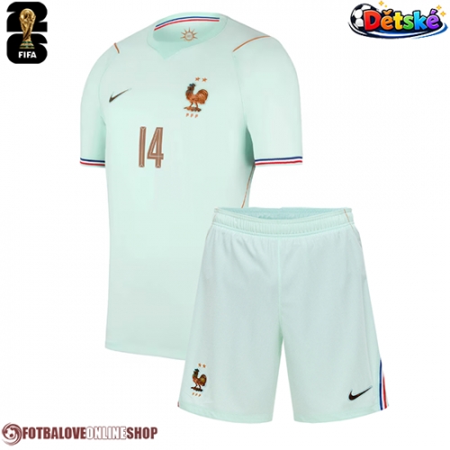 Francie Adrien Rabiot #14 Venkovní dres komplet pro Děti MS 2026 Krátkým Rukávem (+ Krátké kalhoty)