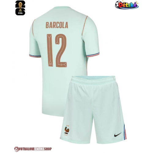 Francie Bradley Barcola #12 Venkovní dres komplet pro Děti MS 2026 Krátkým Rukávem (+ Krátké kalhoty)