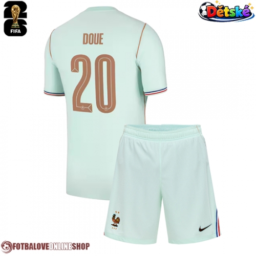 Francie Desire Doue #20 Venkovní dres komplet pro Děti MS 2026 Krátkým Rukávem (+ Krátké kalhoty)