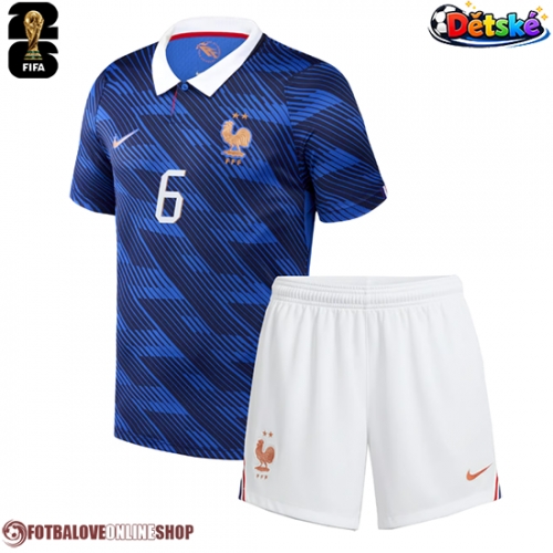Francie Eduardo Camavinga #6 Domácí dres komplet pro Děti MS 2026 Krátkým Rukávem (+ Krátké kalhoty)