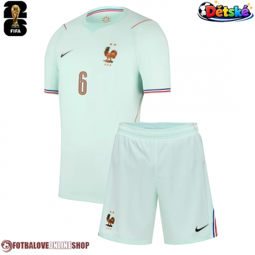 Francie Eduardo Camavinga #6 Venkovní dres komplet pro Děti MS 2026 Krátkým Rukávem (+ Krátké kalhoty)