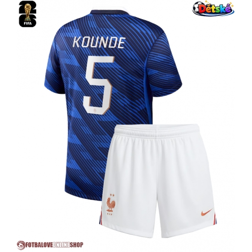 Francie Jules Kounde #5 Domácí dres komplet pro Děti MS 2026 Krátkým Rukávem (+ Krátké kalhoty)