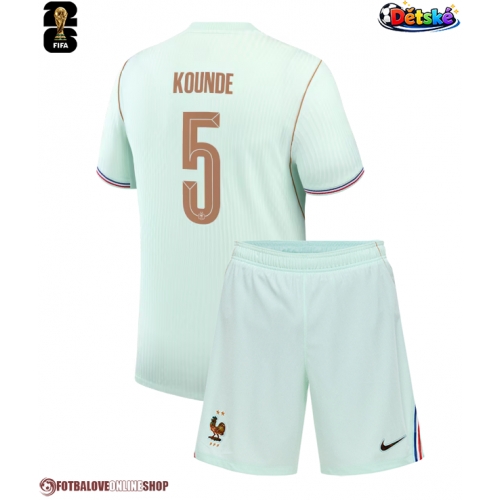 Francie Jules Kounde #5 Venkovní dres komplet pro Děti MS 2026 Krátkým Rukávem (+ Krátké kalhoty)