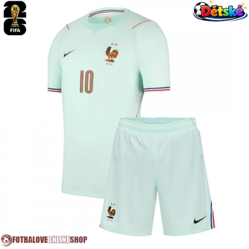 Francie Kylian Mbappe #10 Venkovní dres komplet pro Děti MS 2026 Krátkým Rukávem (+ Krátké kalhoty)