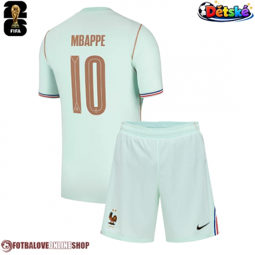 Francie Kylian Mbappe #10 Venkovní dres komplet pro Děti MS 2026 Krátkým Rukávem (+ Krátké kalhoty)