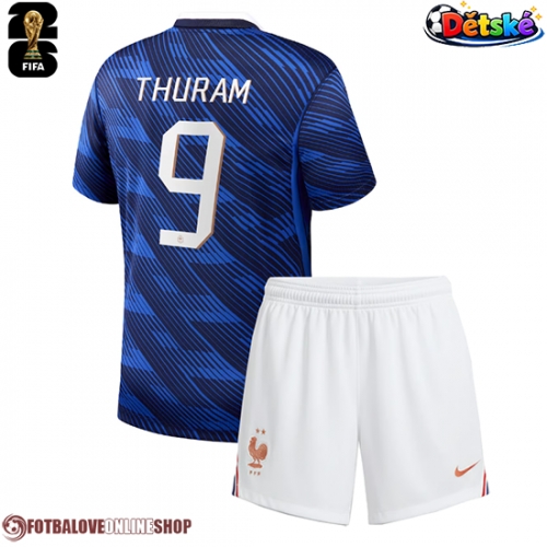 Francie Marcus Thuram #9 Domácí dres komplet pro Děti MS 2026 Krátkým Rukávem (+ Krátké kalhoty)