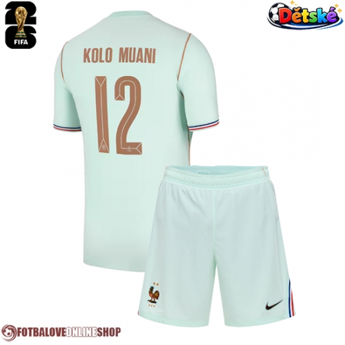 Francie Randal Kolo Muani #12 Venkovní dres komplet pro Děti MS 2026 Krátkým Rukávem (+ Krátké kalhoty)