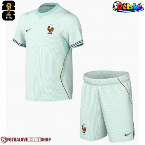 Francie Venkovní dres komplet pro Děti MS 2026 Krátkým Rukávem (+ Krátké kalhoty)