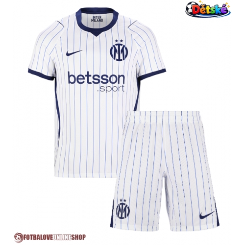 Inter Milan Alessandro Bastoni #95 Venkovní dres komplet pro Děti 2026-27 Krátkým Rukávem (+ Krátké kalhoty)