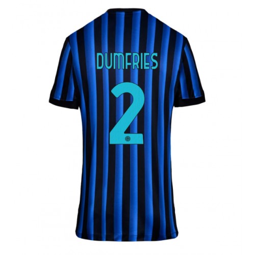 Inter Milan Denzel Dumfries #2 Domácí Dres pro Dámy 2025-26 Krátkým Rukávem Inter Milan Denzel Dumfries #2 Domácí Dres pro Dámy 2025-26 Krátkým Rukávem