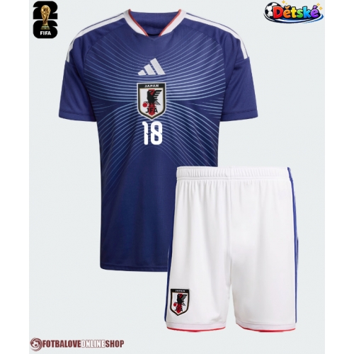 Japonsko Ayase Ueda #18 Domácí dres komplet pro Děti MS 2026 Krátkým Rukávem (+ Krátké kalhoty)