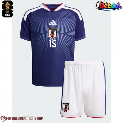 Japonsko Daichi Kamada #15 Domácí dres komplet pro Děti MS 2026 Krátkým Rukávem (+ Krátké kalhoty)