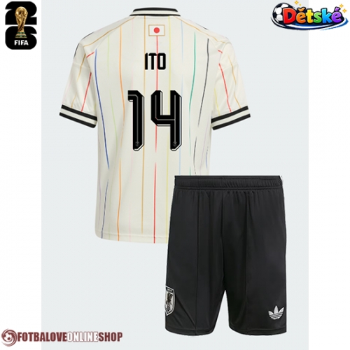 Japonsko Junya Ito #14 Venkovní dres komplet pro Děti MS 2026 Krátkým Rukávem (+ Krátké kalhoty)