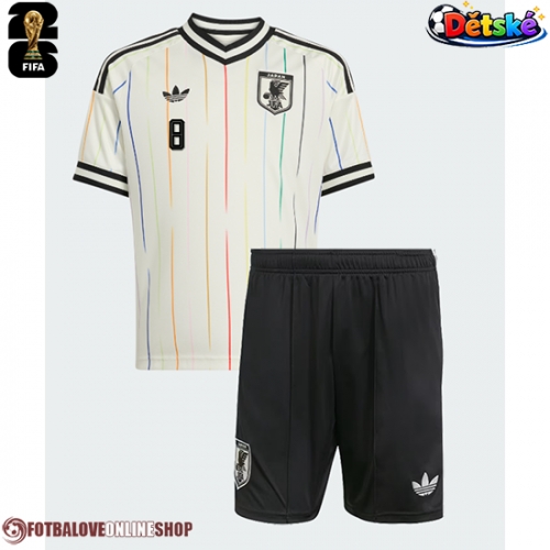 Japonsko Takumi Minamino #8 Venkovní dres komplet pro Děti MS 2026 Krátkým Rukávem (+ Krátké kalhoty)