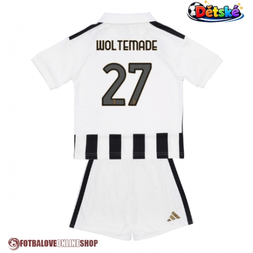 Juventus Nick Woltemade #27 Domácí dres komplet pro Děti 2026-27 Krátkým Rukávem (+ Krátké kalhoty)
