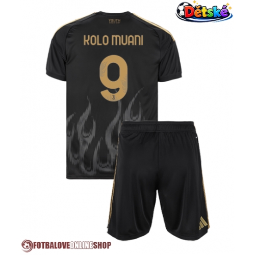 Juventus Randal Kolo Muani #9 Alternativní dres komplet pro Děti 2026-27 Krátkým Rukávem (+ Krátké kalhoty)