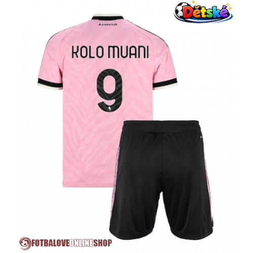 Juventus Randal Kolo Muani #9 Venkovní dres komplet pro Děti 2026-27 Krátkým Rukávem (+ Krátké kalhoty)