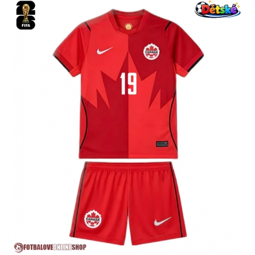 Kanada Alphonso Davies #19 Domácí dres komplet pro Děti MS 2026 Krátkým Rukávem (+ Krátké kalhoty)