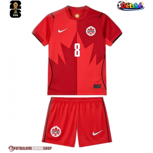 Kanada Ismael Kone #8 Domácí dres komplet pro Děti MS 2026 Krátkým Rukávem (+ Krátké kalhoty)