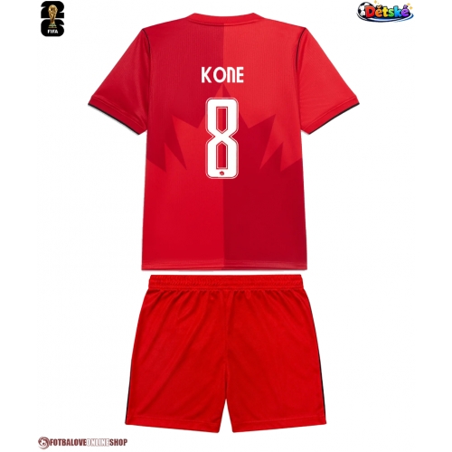 Kanada Ismael Kone #8 Domácí dres komplet pro Děti MS 2026 Krátkým Rukávem (+ Krátké kalhoty)