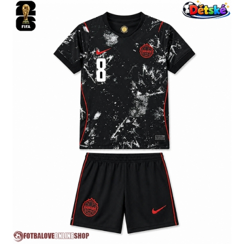 Kanada Ismael Kone #8 Venkovní dres komplet pro Děti MS 2026 Krátkým Rukávem (+ Krátké kalhoty)