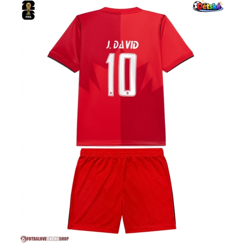 Kanada Jonathan David #10 Domácí dres komplet pro Děti MS 2026 Krátkým Rukávem (+ Krátké kalhoty)
