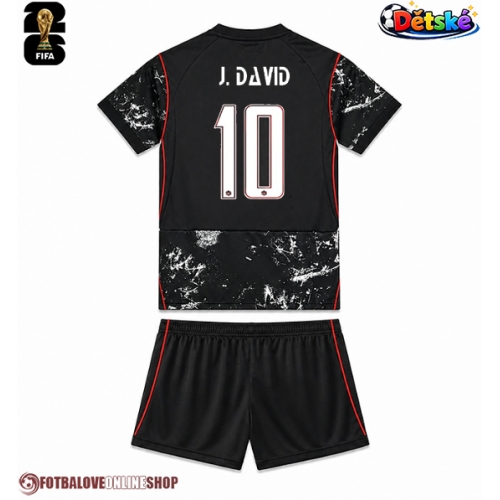 Kanada Jonathan David #10 Venkovní dres komplet pro Děti MS 2026 Krátkým Rukávem (+ Krátké kalhoty)