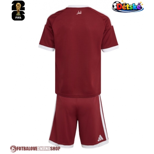 Katar Domácí dres komplet pro Děti MS 2026 Krátkým Rukávem (+ Krátké kalhoty)