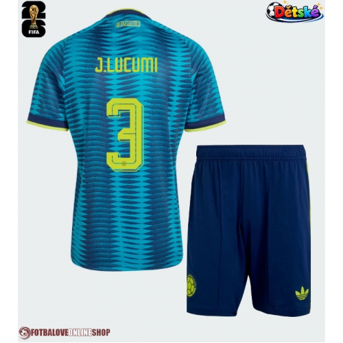 Kolumbie Jhon Lucumi #3 Venkovní dres komplet pro Děti MS 2026 Krátkým Rukávem (+ Krátké kalhoty)