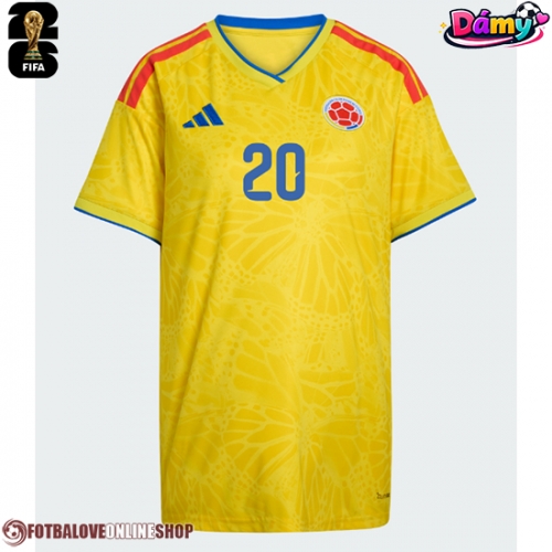 Kolumbie Juan Fernando Quintero #20 Domácí Dres pro Dámy MS 2026 Krátkým Rukávem