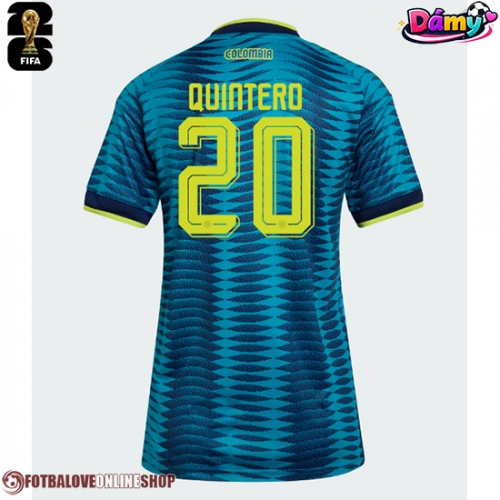 Kolumbie Juan Fernando Quintero #20 Venkovní Dres pro Dámy MS 2026 Krátkým Rukávem