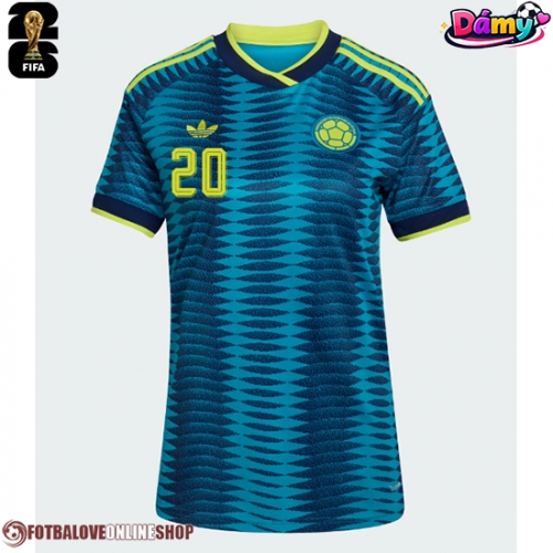Kolumbie Juan Fernando Quintero #20 Venkovní Dres pro Dámy MS 2026 Krátkým Rukávem