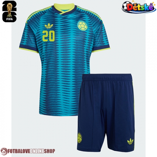Kolumbie Juan Fernando Quintero #20 Venkovní dres komplet pro Děti MS 2026 Krátkým Rukávem (+ Krátké kalhoty)