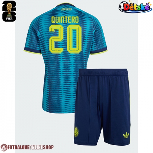 Kolumbie Juan Fernando Quintero #20 Venkovní dres komplet pro Děti MS 2026 Krátkým Rukávem (+ Krátké kalhoty)