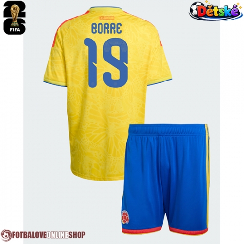 Kolumbie Rafael Santos Borre #19 Domácí dres komplet pro Děti MS 2026 Krátkým Rukávem (+ Krátké kalhoty)