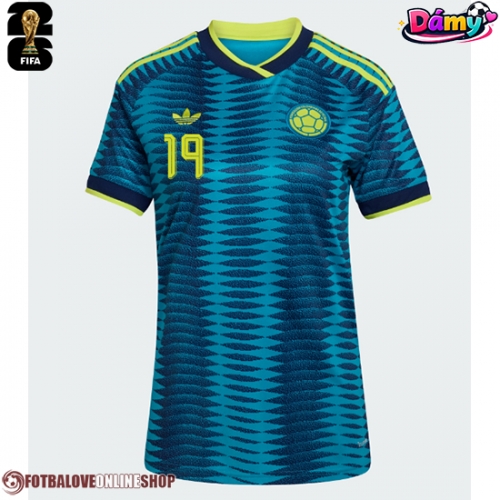Kolumbie Rafael Santos Borre #19 Venkovní Dres pro Dámy MS 2026 Krátkým Rukávem