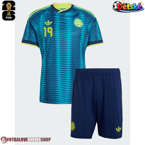Kolumbie Rafael Santos Borre #19 Venkovní dres komplet pro Děti MS 2026 Krátkým Rukávem (+ Krátké kalhoty)