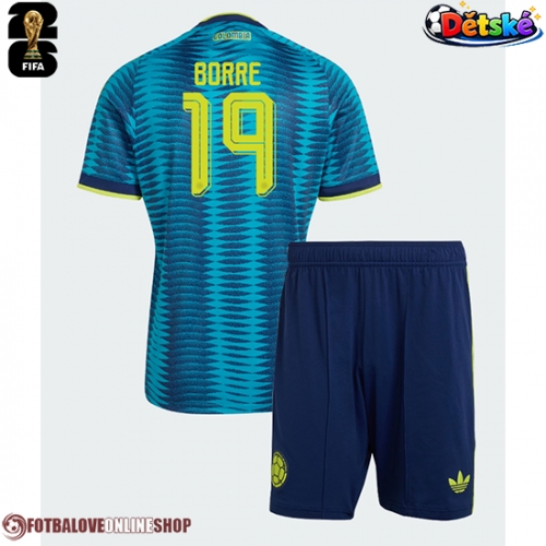Kolumbie Rafael Santos Borre #19 Venkovní dres komplet pro Děti MS 2026 Krátkým Rukávem (+ Krátké kalhoty)