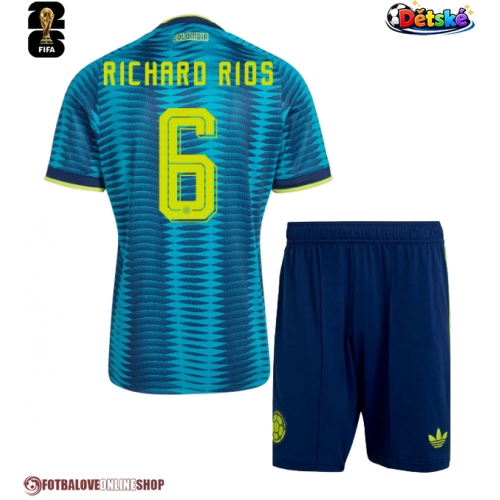 Kolumbie Richard Rios #6 Venkovní dres komplet pro Děti MS 2026 Krátkým Rukávem (+ Krátké kalhoty)