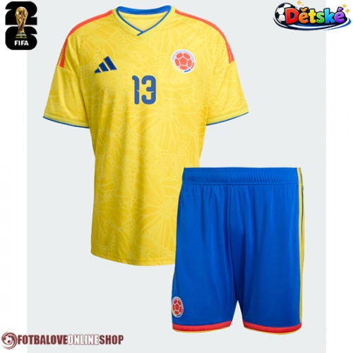 Kolumbie Yerry Mina #13 Domácí dres komplet pro Děti MS 2026 Krátkým Rukávem (+ Krátké kalhoty)