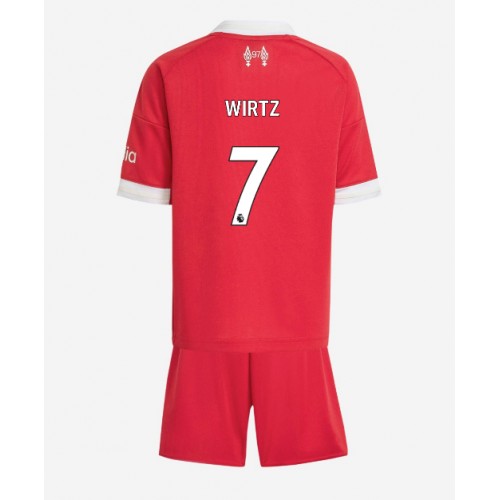 Liverpool Florian Wirtz #7 Domácí dres komplet pro Děti 2025-26 Krátkým Rukávem (+ Krátké kalhoty)