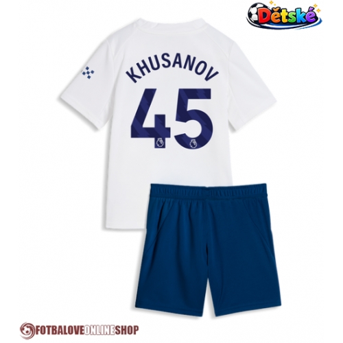Manchester City Abdukodir Khusanov #45 Alternativní dres komplet pro Děti 2026-27 Krátkým Rukávem (+ Krátké kalhoty)