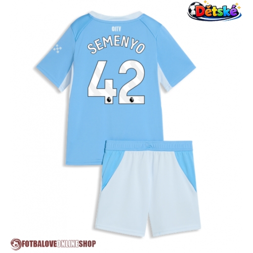 Manchester City Antoine Semenyo #42 Domácí dres komplet pro Děti 2026-27 Krátkým Rukávem (+ Krátké kalhoty)